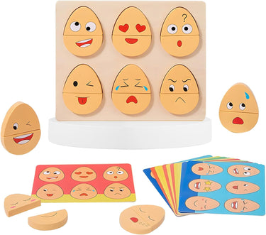 Ecotoys EmoEggs | Scopri le emozioni giocando - Uova di espressione in legno Montessori per bambini piccoli!